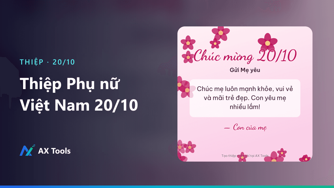 Thiệp 20/10 online miễn phí và lời chúc ý nghĩa