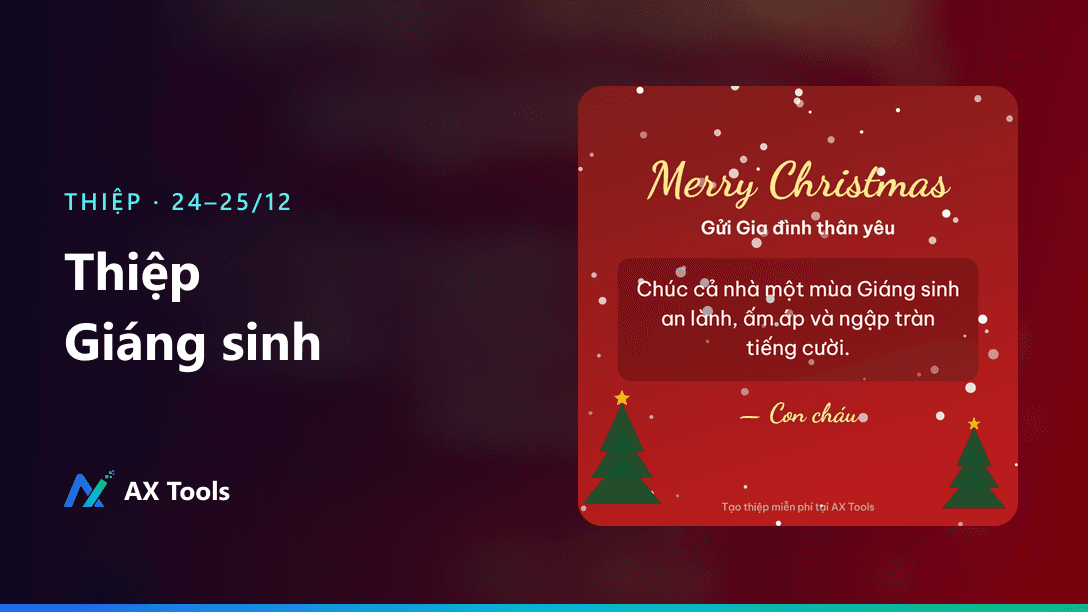 Thiệp Giáng sinh online và lời chúc Noel ấm áp
