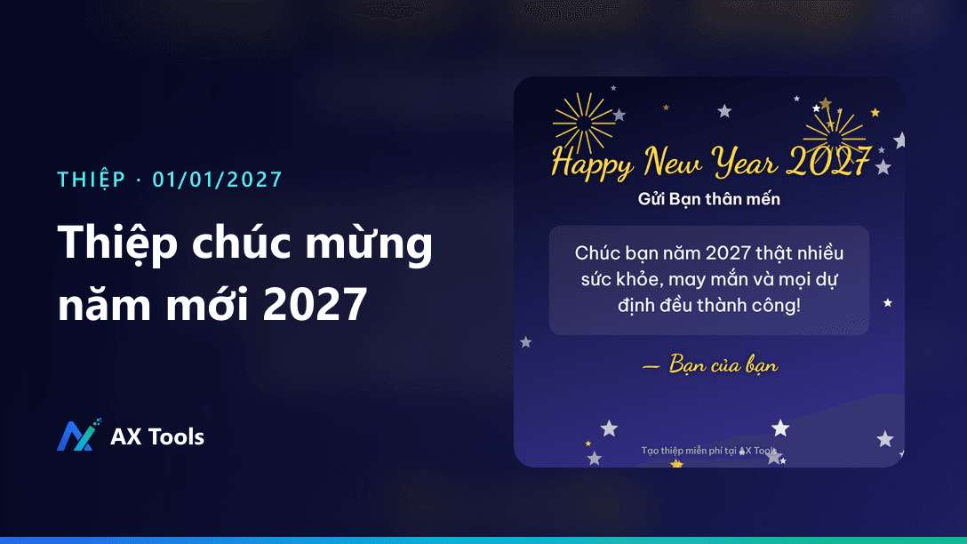 Thiệp năm mới 2027 và lời chúc Tết Dương lịch